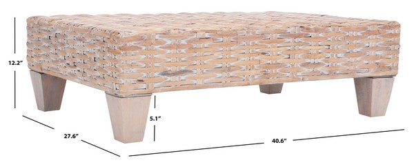 Leary Coffee Table-Natural White Wash