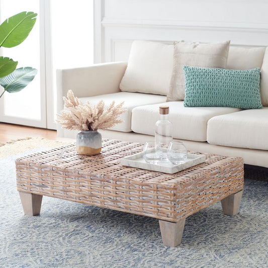 Leary Coffee Table-Natural White Wash