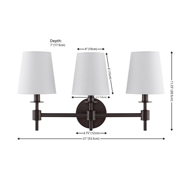 Davielle 3 Light Black Iron Wall Sconce
