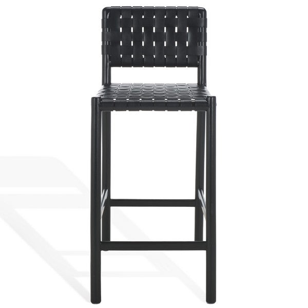 Jeremiah Woven Leather Counter Stool