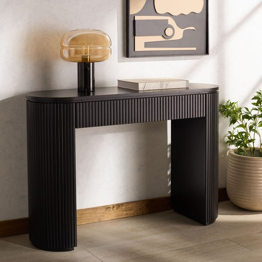 Rikki Fluted 1 Drawer Wood Console