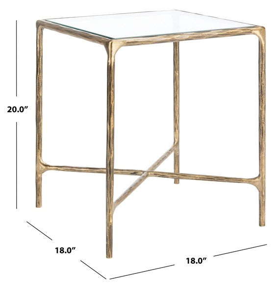 Jessa Forged Metal Square End Table
