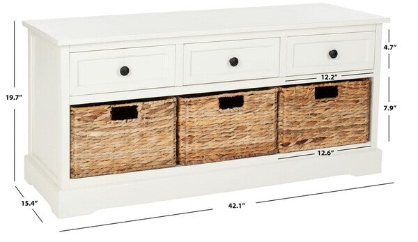 Damien 3 Drawer Storage Bench