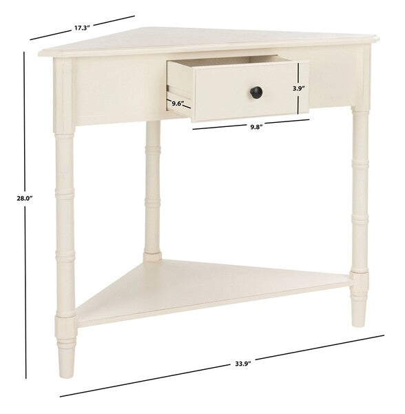 Gomez Corner Table With Storage Drawer