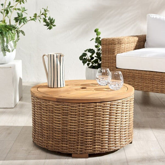 Anguilla Wicker Storage Outdoor Coffee Table