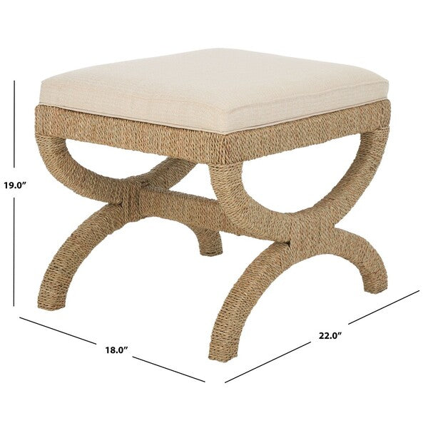 Aikan Woven Sea Grass Ottoman