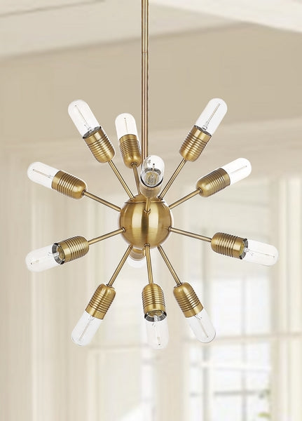 Raging 12 Light Gold 17.5-Inch Dia Solace Pendant Lamp