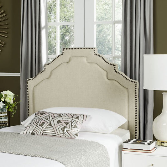 Alexia Hemp Headboard Brass Nail Heads