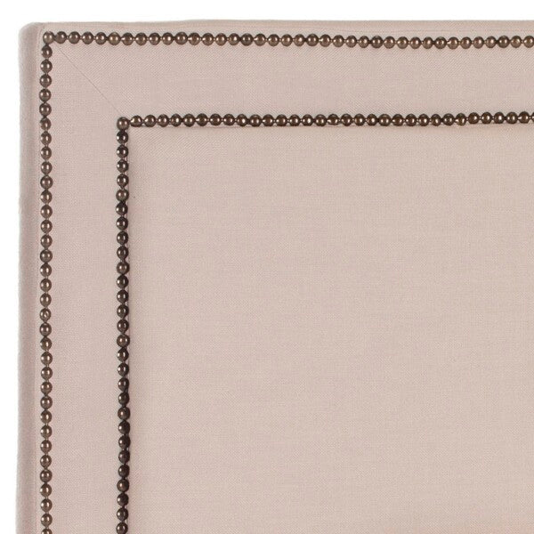 Cory Taupe Headboard Brass Nail Head
