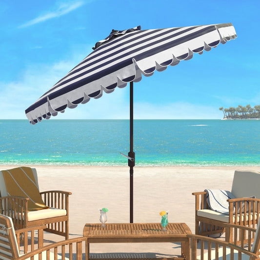 Maui Single Scallop Striped 9ft Crank Auto Tilt Umbrella