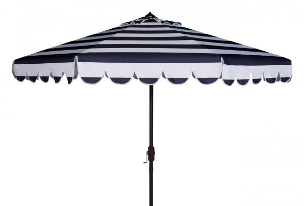 Maui Single Scallop Striped 9ft Crank Auto Tilt Umbrella