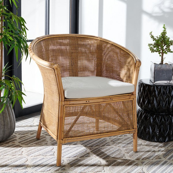 Jessica Rattan Accent Chair W / Cushion