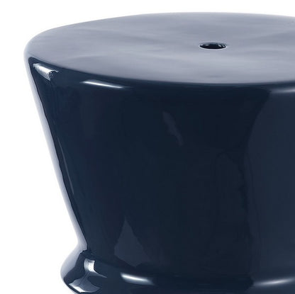 Savello, 17.72 Inch, Navy, Ceramic Garden Stool