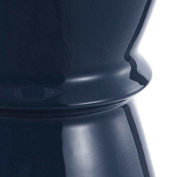 Savello, 17.72 Inch, Navy, Ceramic Garden Stool
