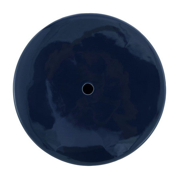 Savello, 17.72 Inch, Navy, Ceramic Garden Stool