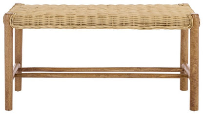 Enrique Bench W/ Rattan Weavin