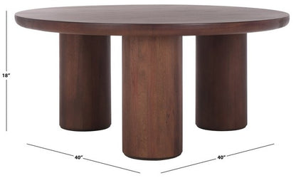 Mork 3 Leg Round Coffee Table-Brown