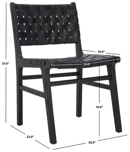 Taika Woven Leather Dining Chair-Set of 2