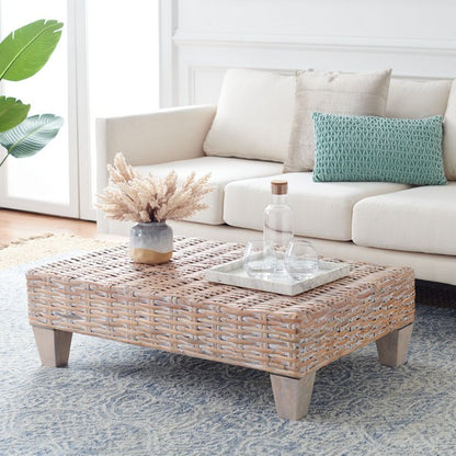 Leary Coffee Table-Natural White Wash