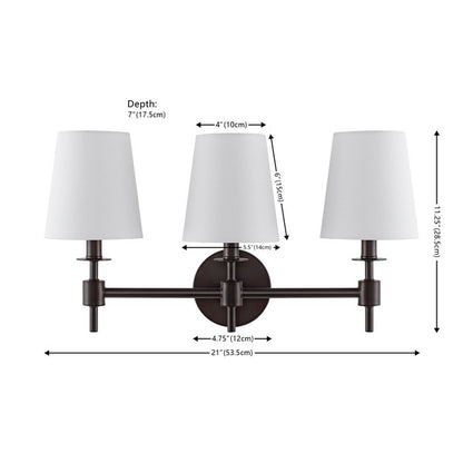 Davielle 3 Light Black Iron Wall Sconce
