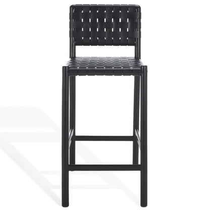 Jeremiah Woven Leather Counter Stool