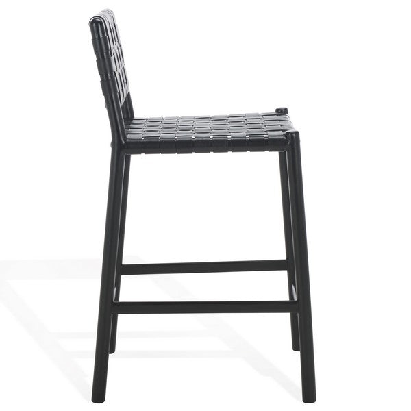 Jeremiah Woven Leather Counter Stool