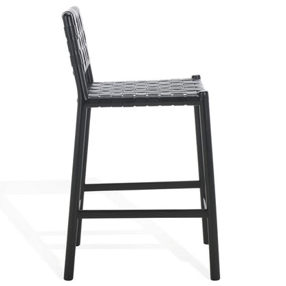 Jeremiah Woven Leather Counter Stool