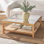 Nicolella Square Glass And Linen Coffee Table