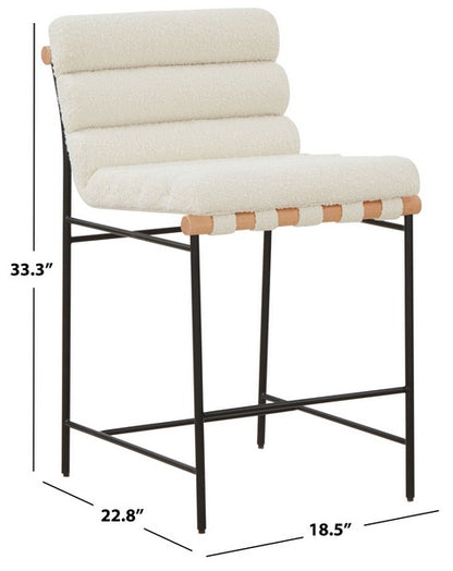 Macibella Channel Tufted Boucle Counter Stool