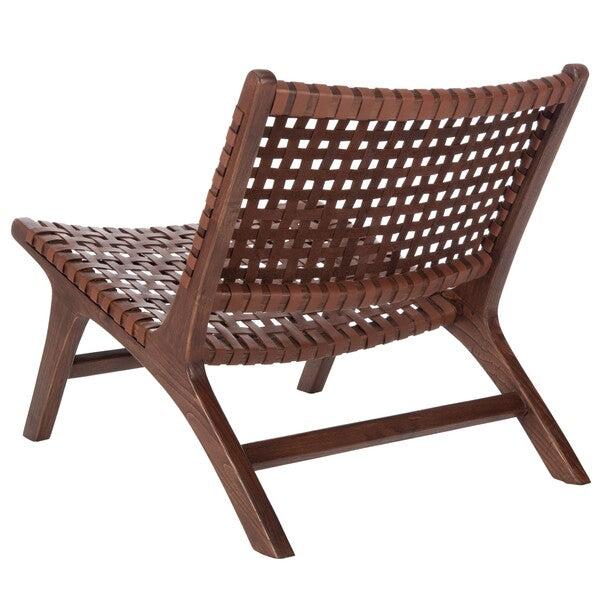 Luna Leather Woven Accent Chair