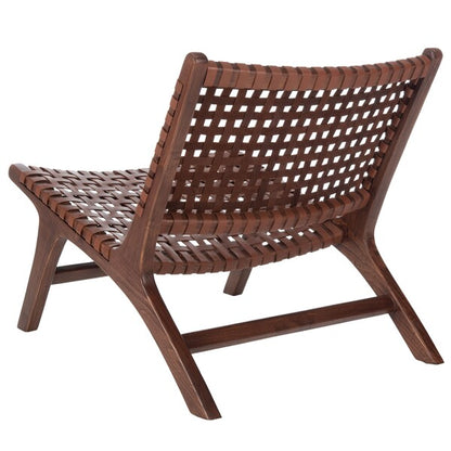 Luna Leather Woven Accent Chair