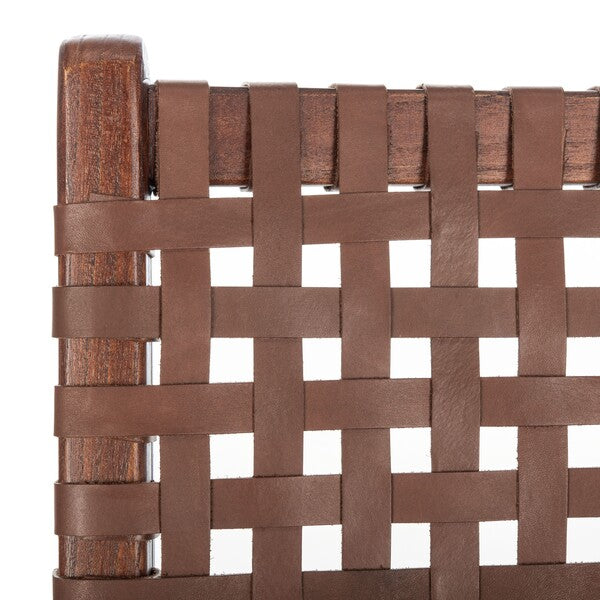 Luna Leather Woven Accent Chair