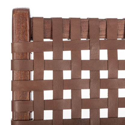 Luna Leather Woven Accent Chair