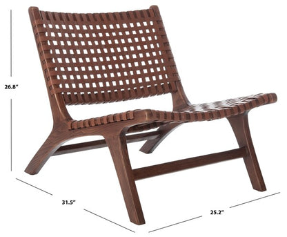 Luna Leather Woven Accent Chair