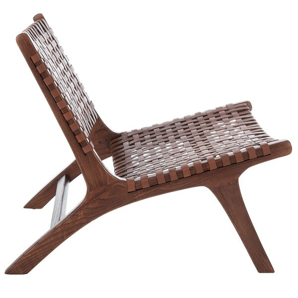 Luna Leather Woven Accent Chair