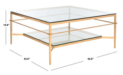 Mieka Gold Leaf Glass Cocktail Table