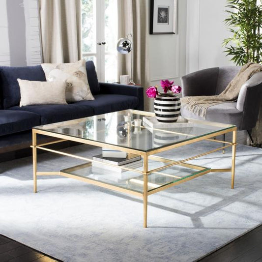 Mieka Gold Leaf Glass Cocktail Table