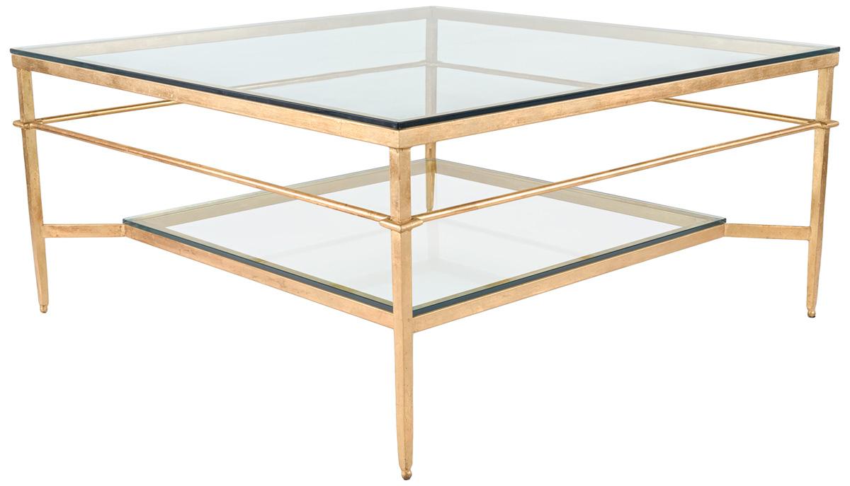 Mieka Gold Leaf Glass Cocktail Table