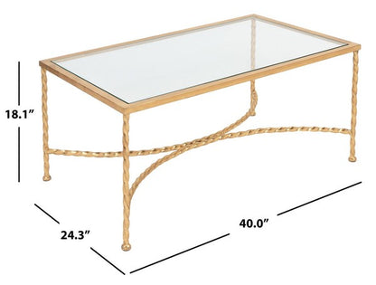 Matilda Gold Leaf Glass Coffee Table