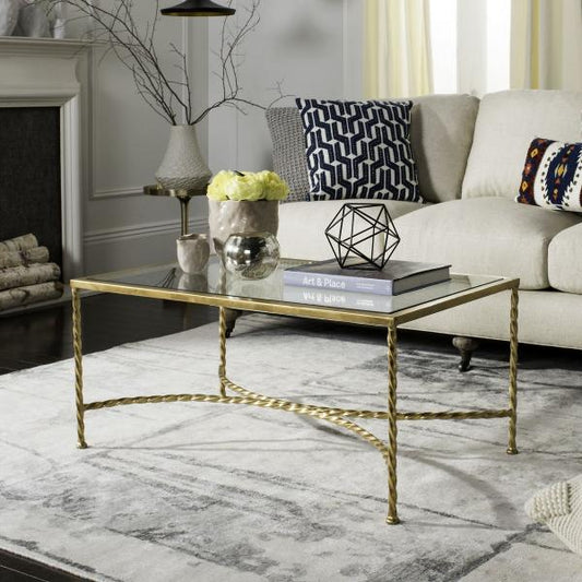 Matilda Gold Leaf Glass Coffee Table