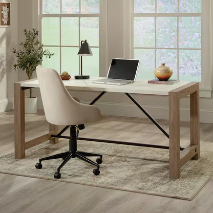 Dixon City Executive Desk with Pebbled White Accent Top