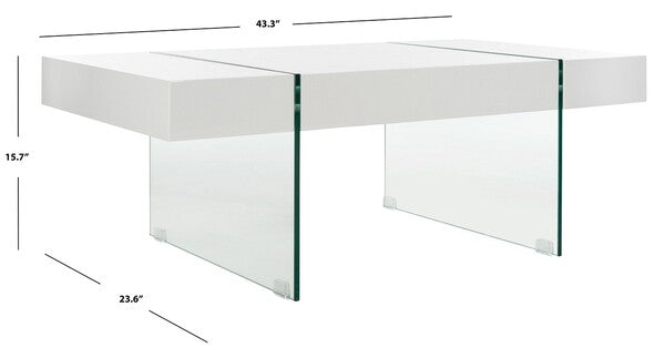 Jacob Rectangular Glass Leg Modern Coffee Table