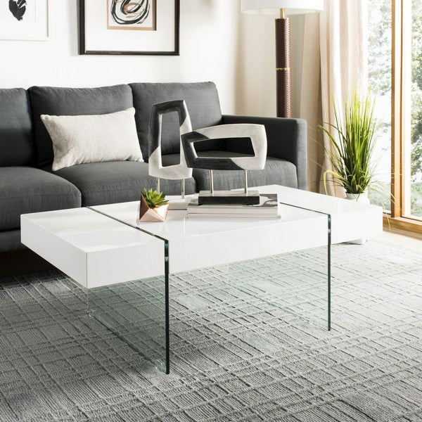 Jacob Rectangular Glass Leg Modern Coffee Table