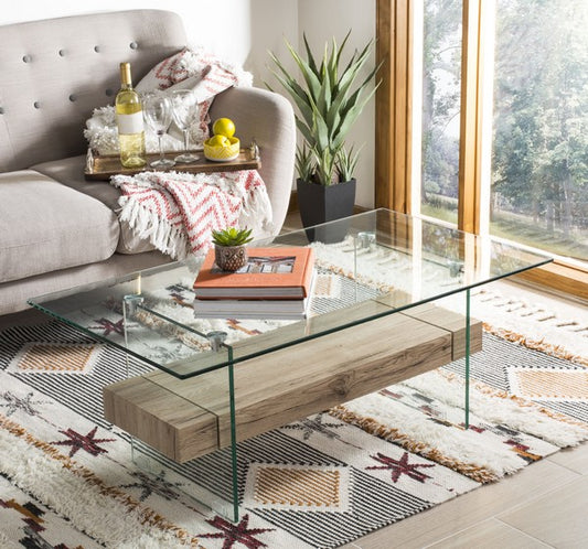 Kayley Rectangular Modern Glass Coffee Table