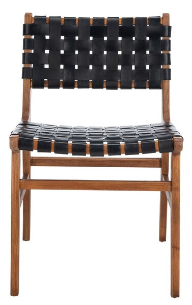 Taika Woven Leather Dining Chair-Set of 2