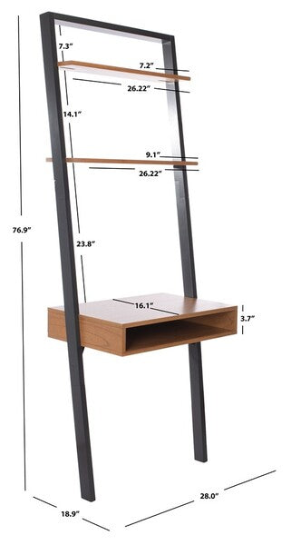 Kamy 2 Shelf Leaning Desk