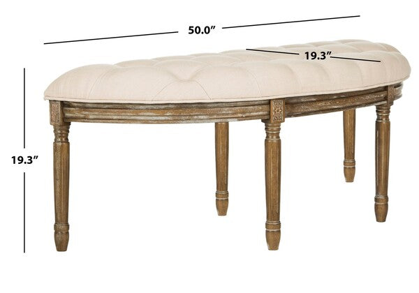 Abilene Tufted Rustic Semi Circle Bench