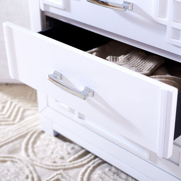 Raina Three Drawer Greek Key Nightstand