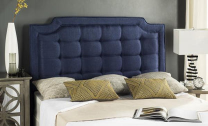 Sapphire Navy Tufted Linen Headboard