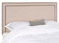 Cory Taupe Headboard Brass Nail Head
